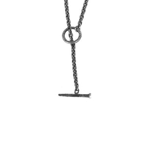 DRAUG Jewelry 925 Solid Silver Spike Cross Necklace