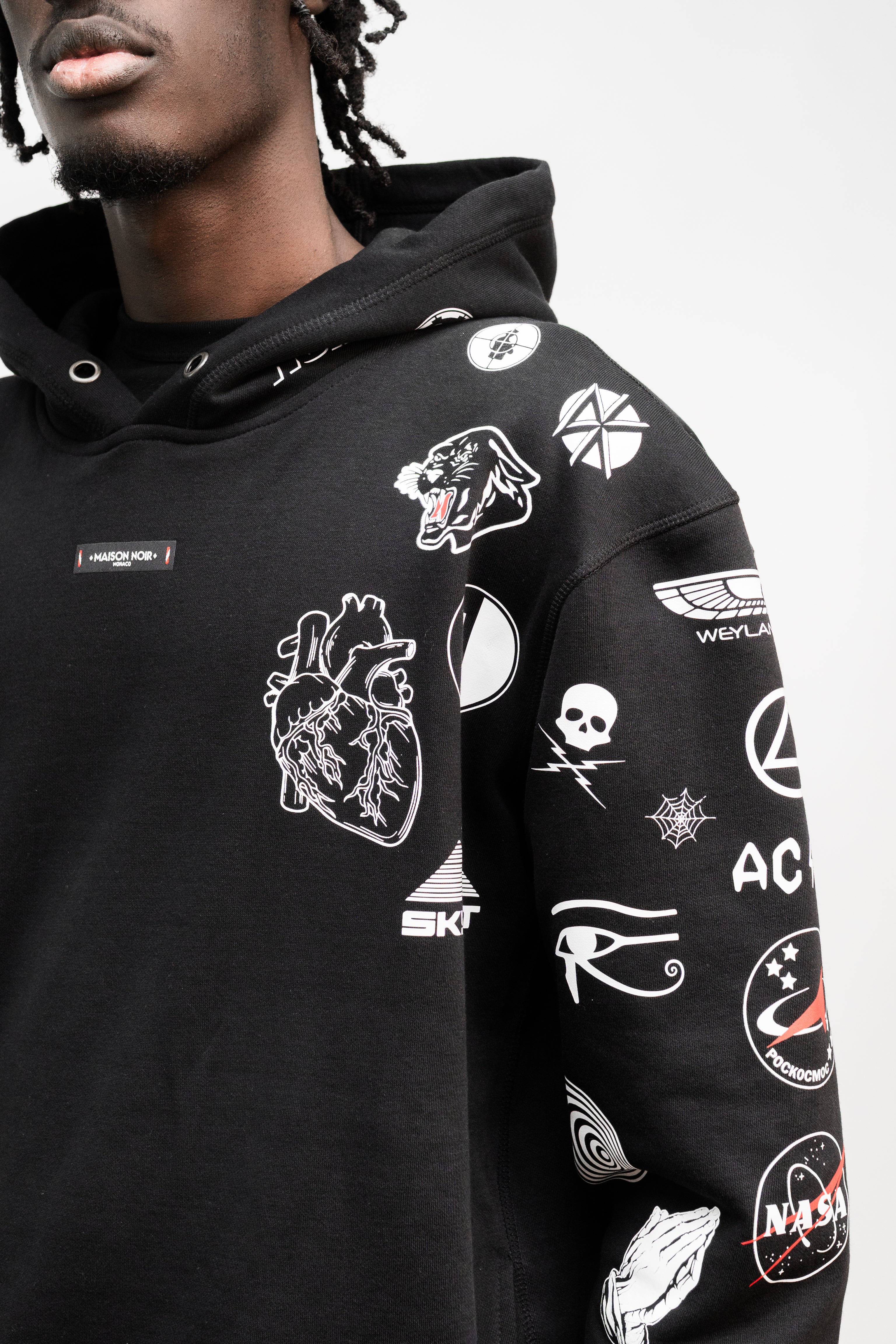 BATTLEPRINTS NOIR Recycled Hoodie Twinset