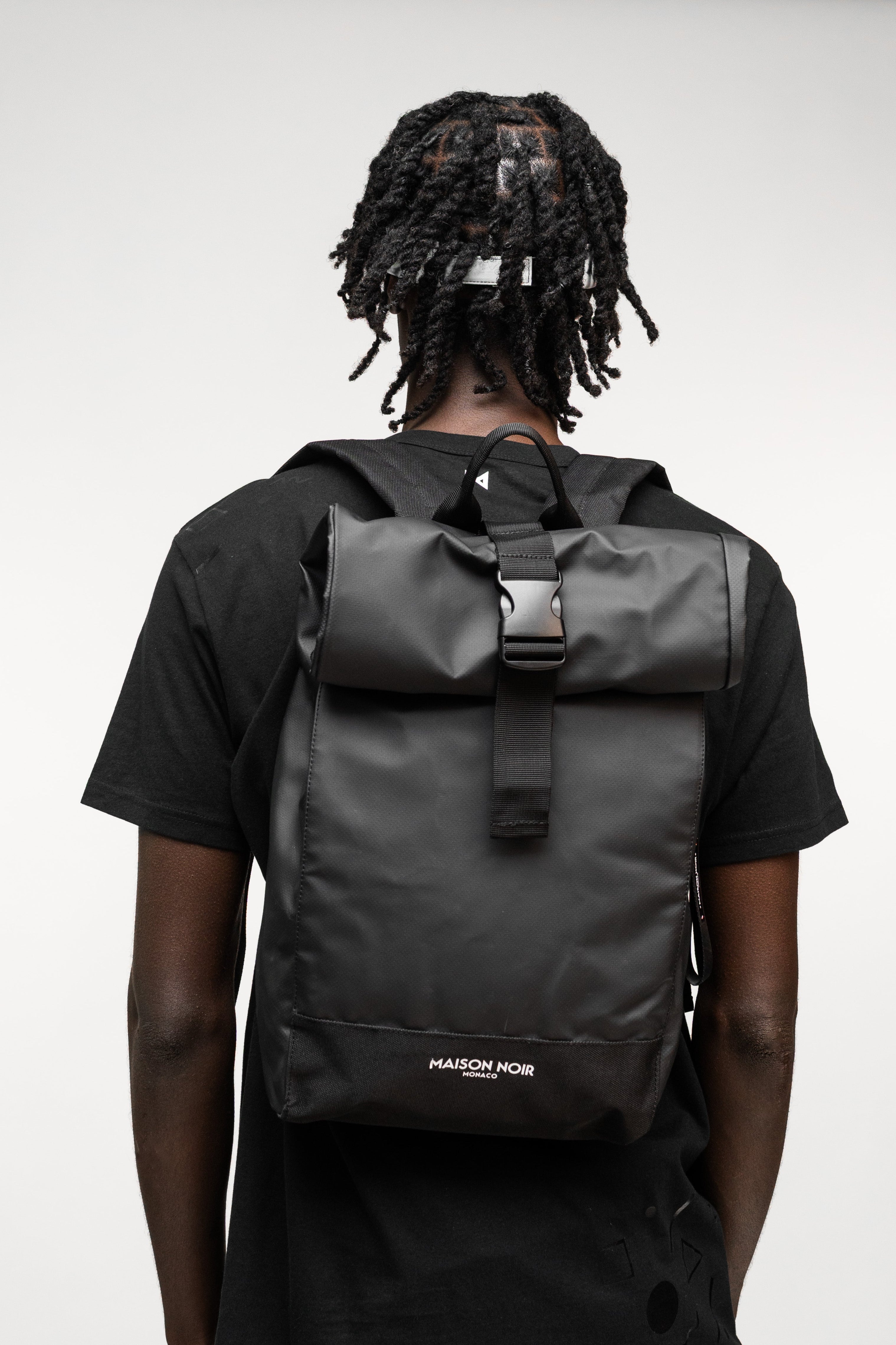 Maison NOIR Tarpaulin PVC Roll Top Backpack Black