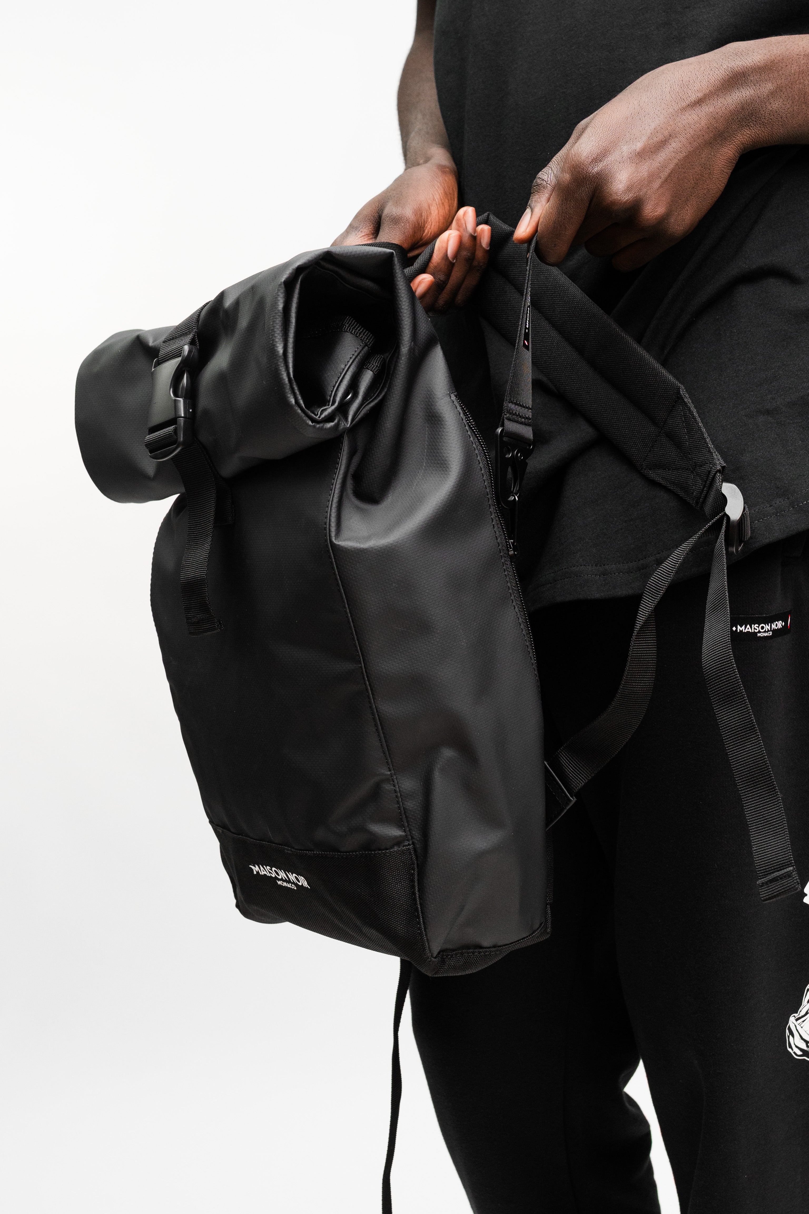 Maison NOIR Tarpaulin PVC Roll Top Backpack Black