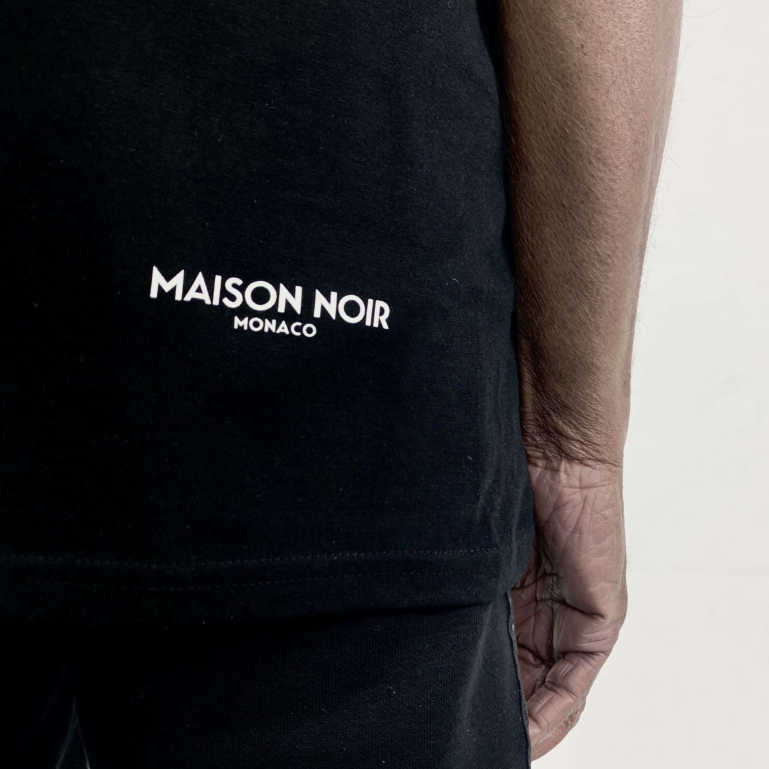La Vie En Noir' Long Body Black on Black Tee – Maison Noir Monaco