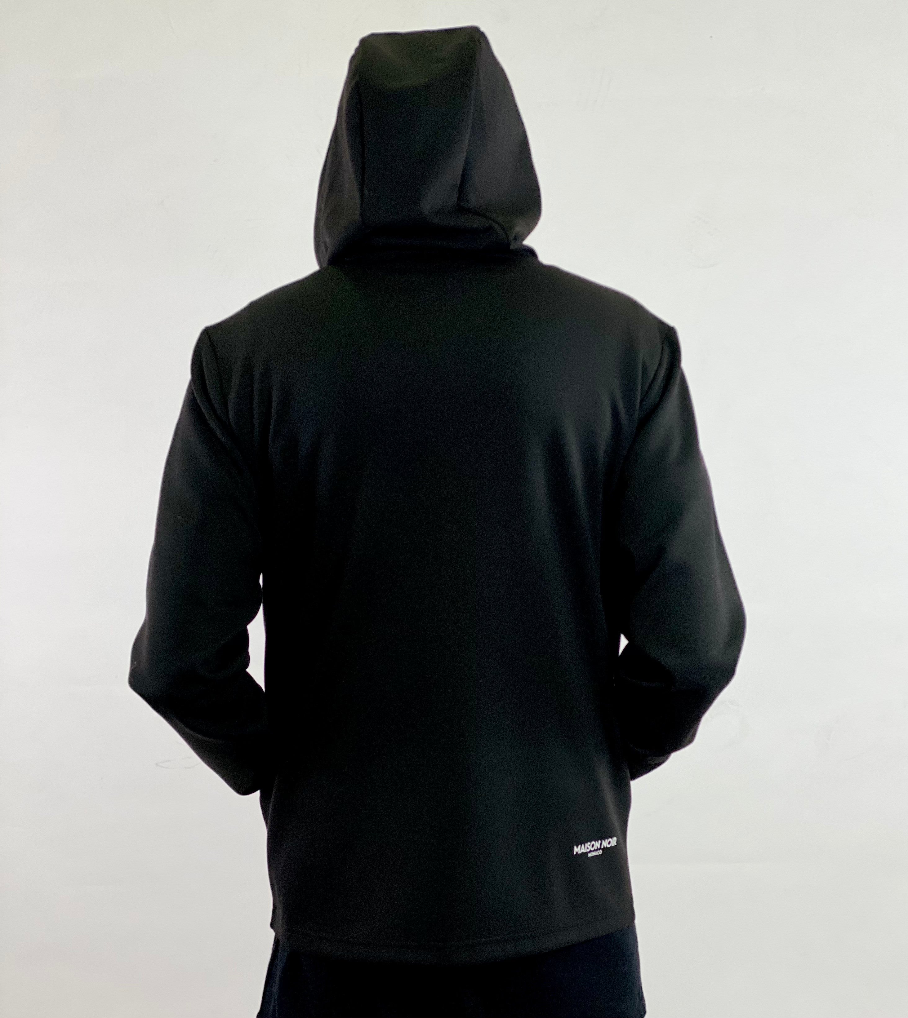 MAISON NOIR Sleeve Print Recycled Hood Jacket Black