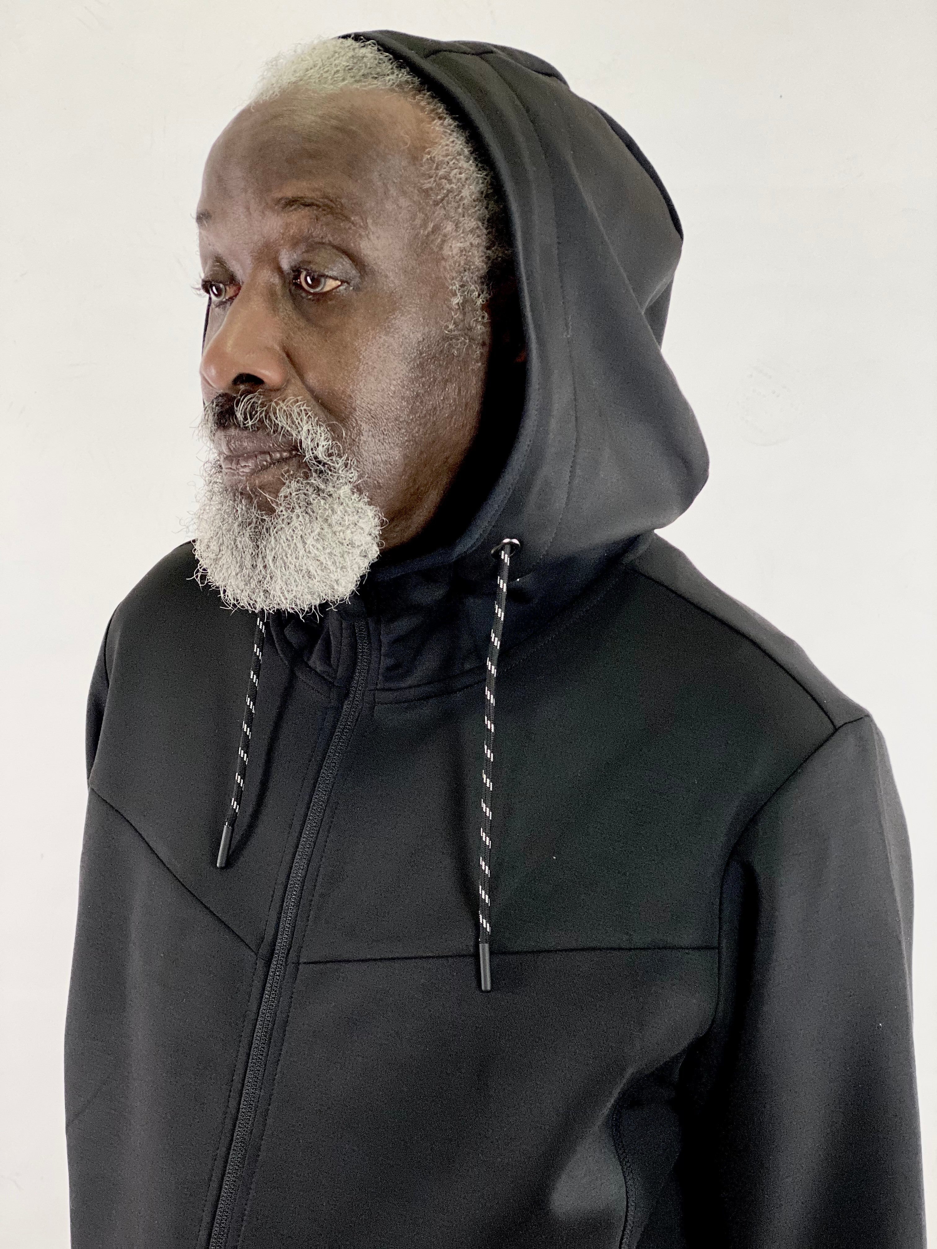 MAISON NOIR Sleeve Print Recycled Hood Jacket Black